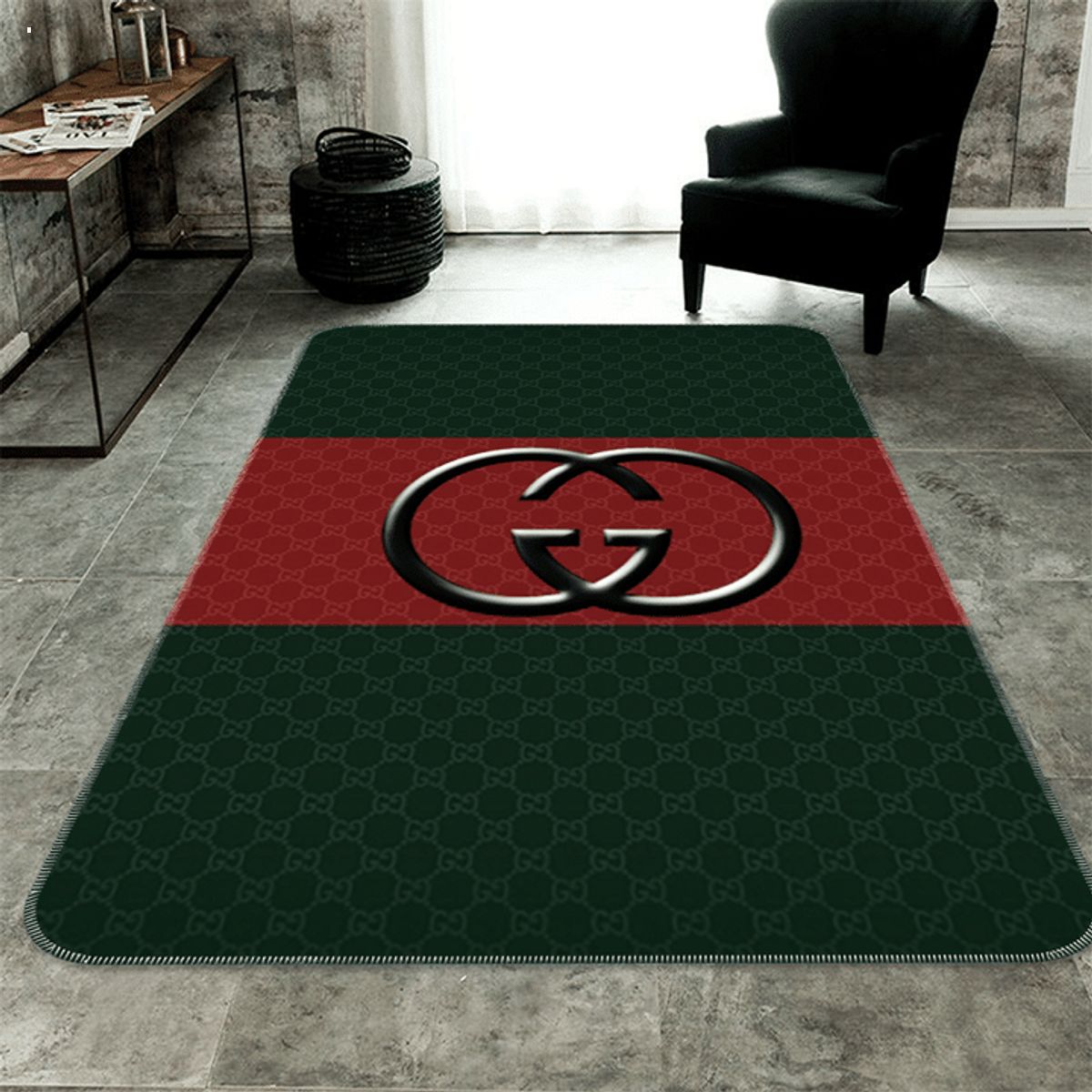 Gucci Green Mix Red Luxury Brand Carpet Rug Limited Edition