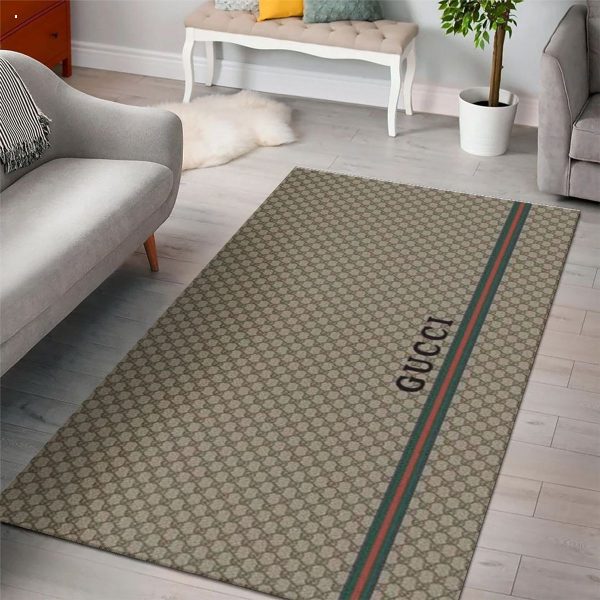 Gucci Light Brown Color Living Room Bedroom Luxury Brand Carpet Rug Limited Edition