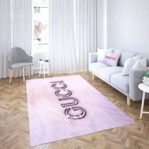Gucci Pink Color Luxury Brand Carpet Rug Limited Edition