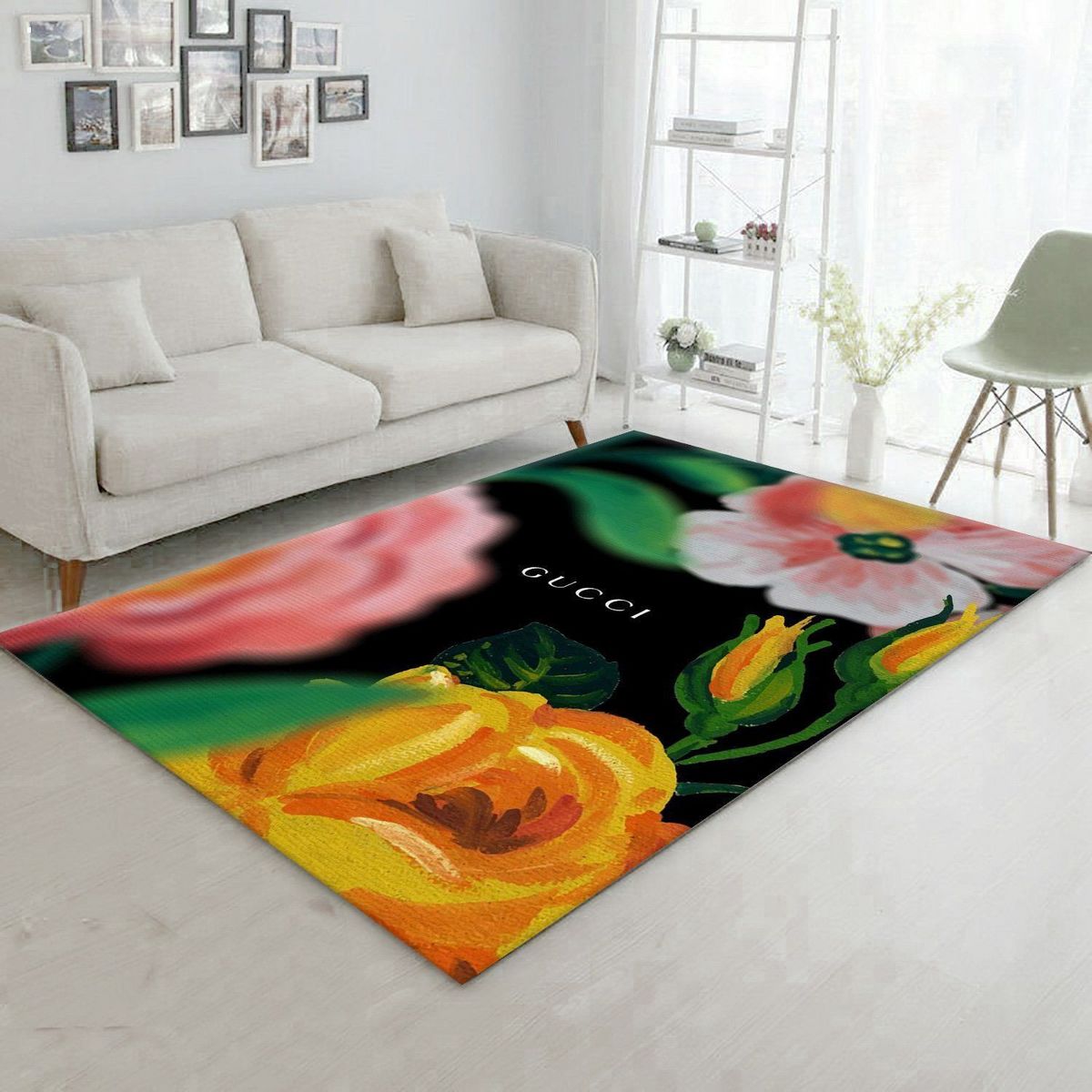 Gucci Printing Big Flower Luxury Brand Carpet Rug Limited Edition Luxury Store