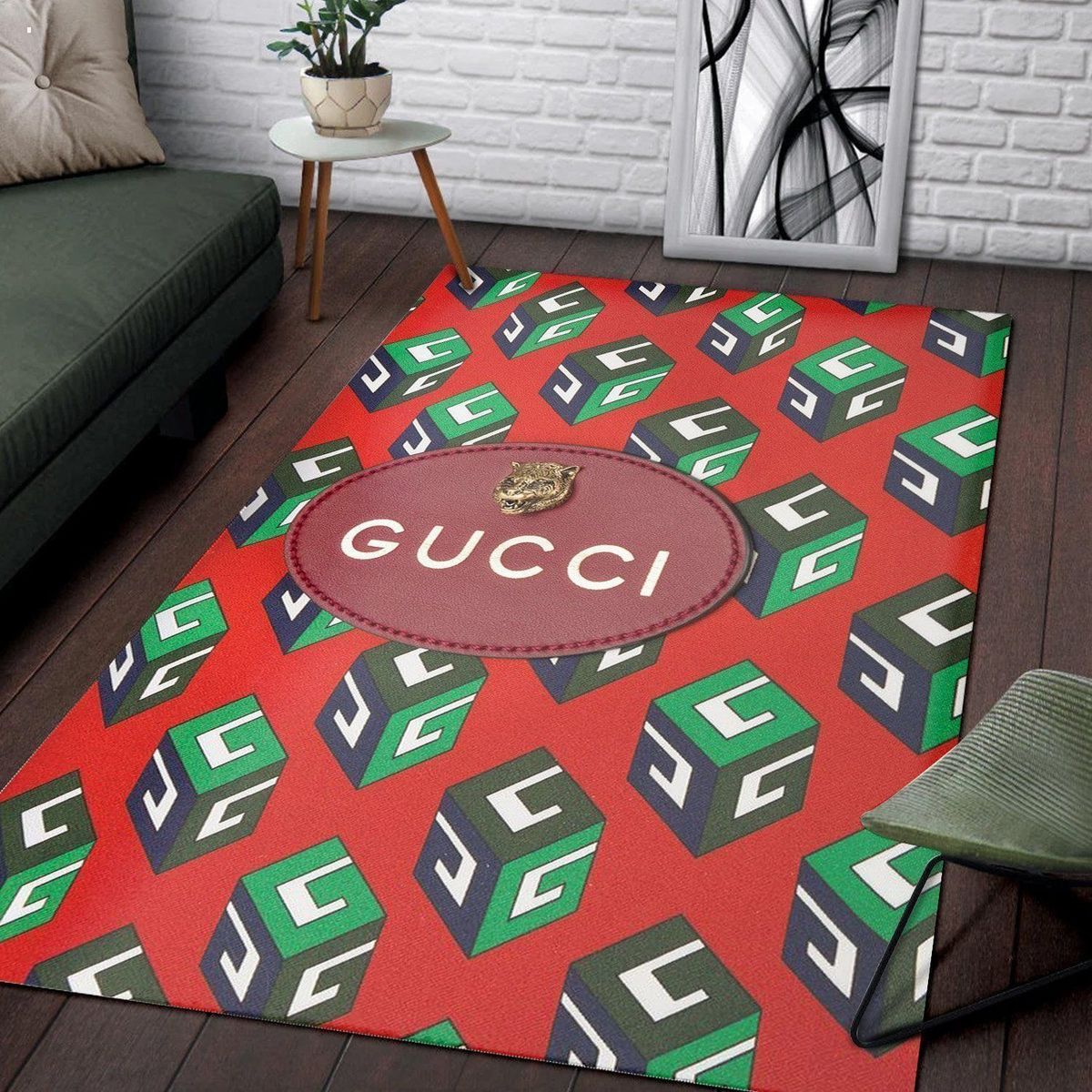 Gucci Red Tiger Luxury Brand Carpet Rug Limited Edition Luxury Store