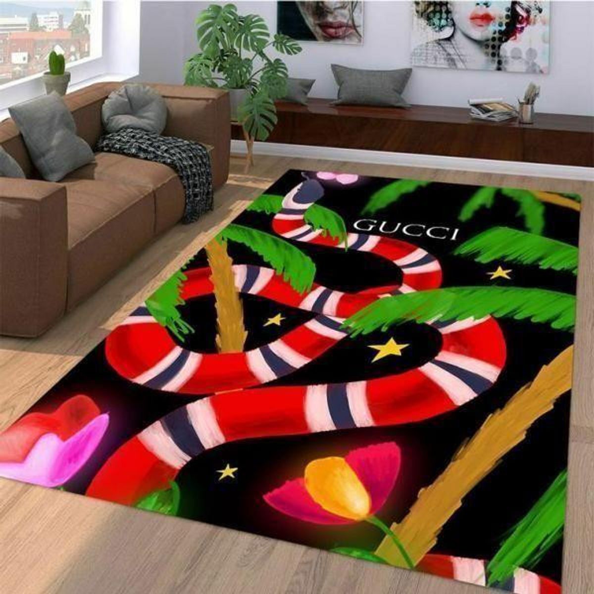 Gucci Snake Full Color Luxury Brand Carpet Rug Limited Edition