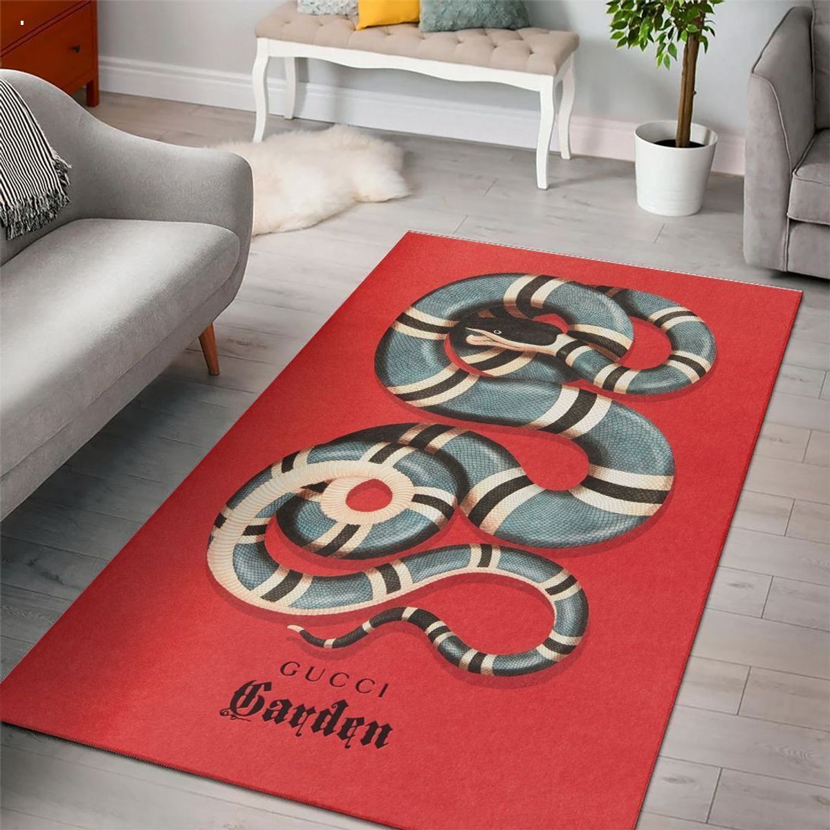 Gucci Snake Mix Red Color Luxury Brand Carpet Rug Limited Edition Luxury Store