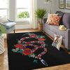 Gucci Snake Red Rose Luxury Brand Carpet Rug Limited Edition