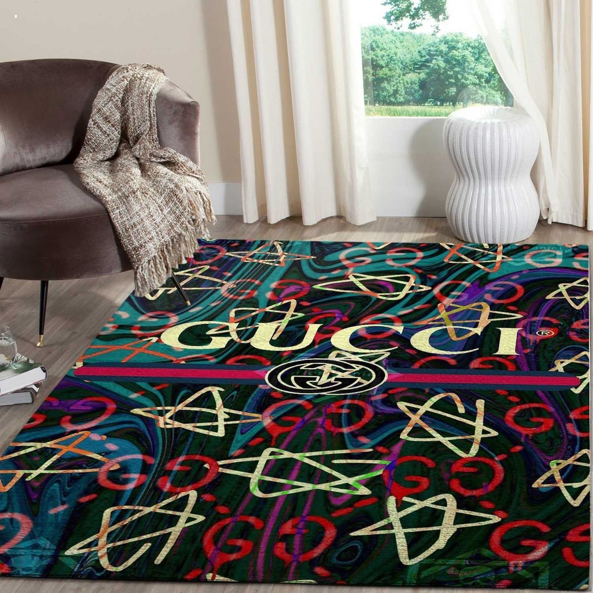 Gucci Srar Full Color Luxury Brand Carpet Rug Limited Edition Luxury Store