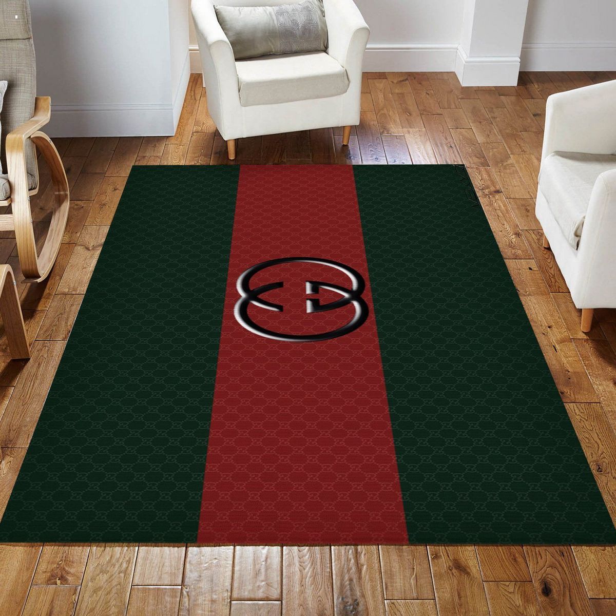 Gucci Stripe Red Green Luxury Brand Carpet Rug Limited Edition Luxury Store