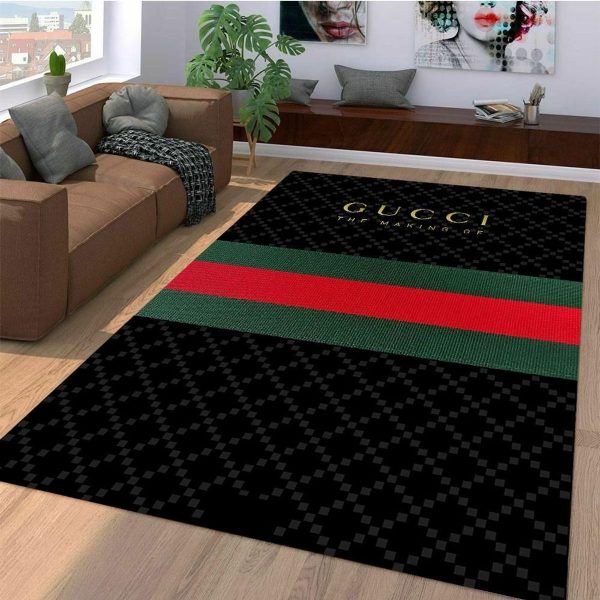 Gucci The Making Of Black Stripe For Living Room Bedroom Luxury Brand Carpet Rug Limited Edition