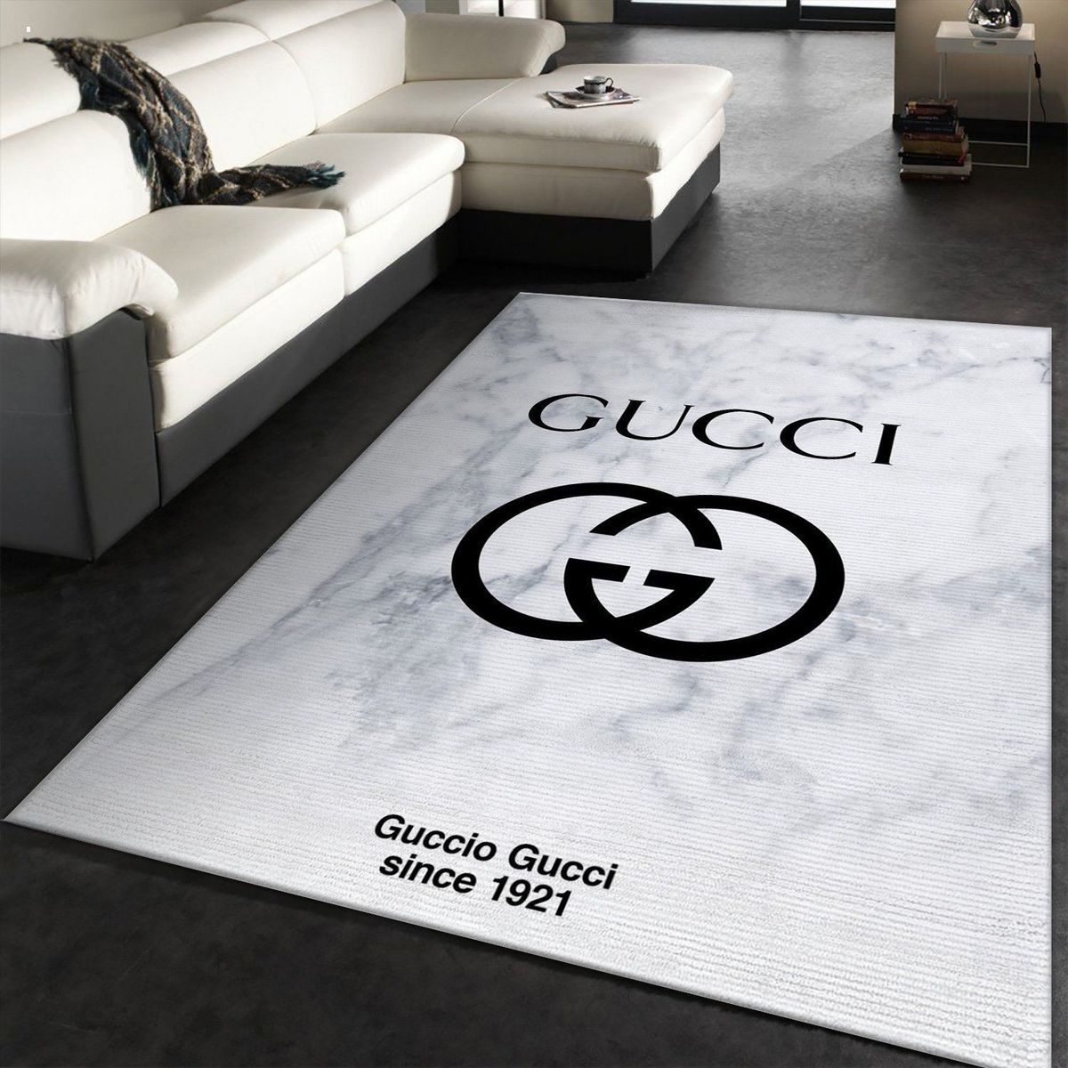 Guccio Gucci Since 1921 White Color Luxury Brand Carpet Rug Limited Edition