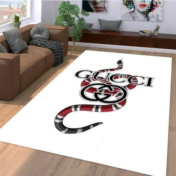 Gucic Snake White Simple Luxury Brand Carpet Rug Limited Edition