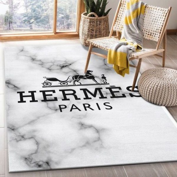 Hermes Paris White Color Luxury Brand Carpet Rug Limited Edition