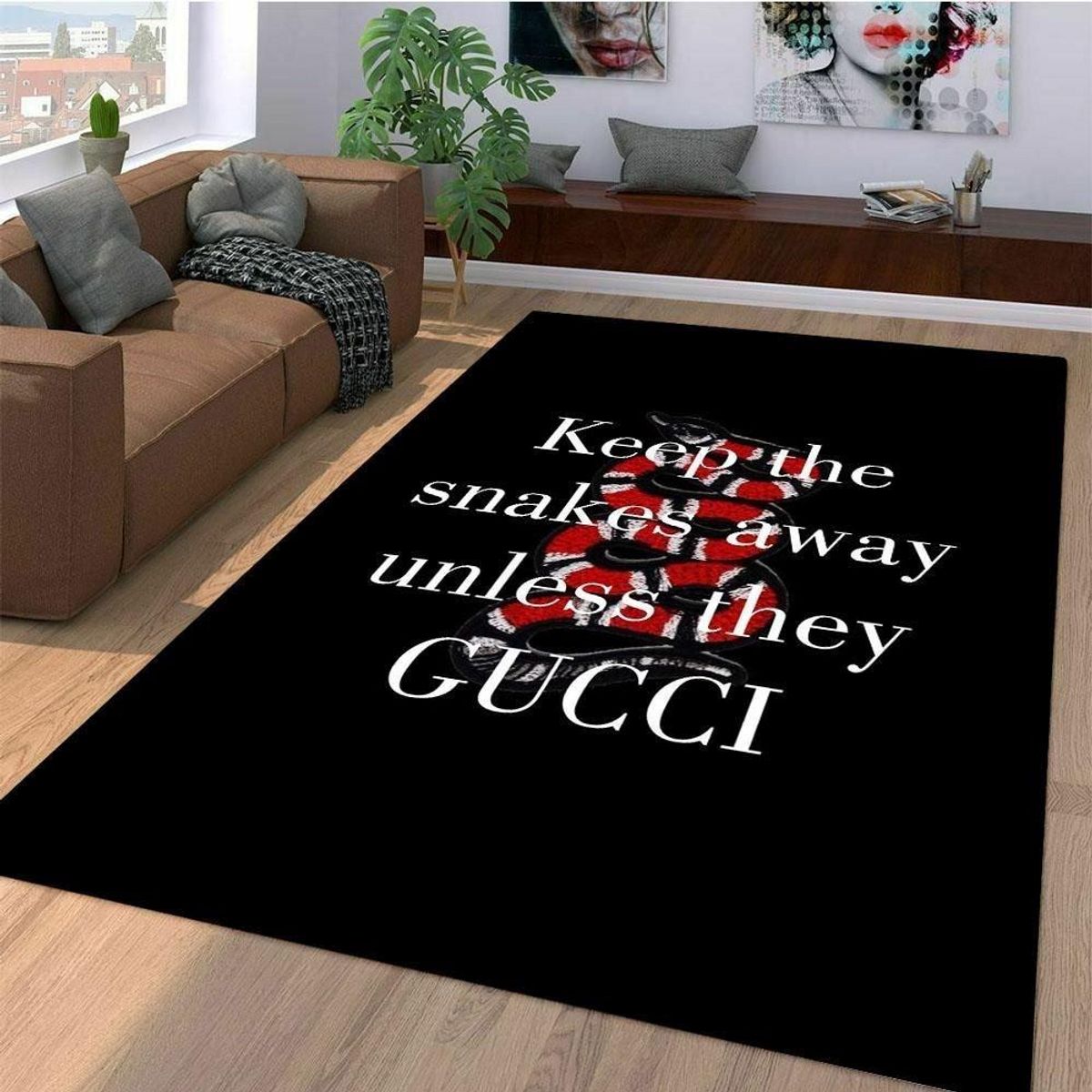 Keep The Snakes Away Unless They Gucci Luxury Brand Carpet Rug Limited Edition