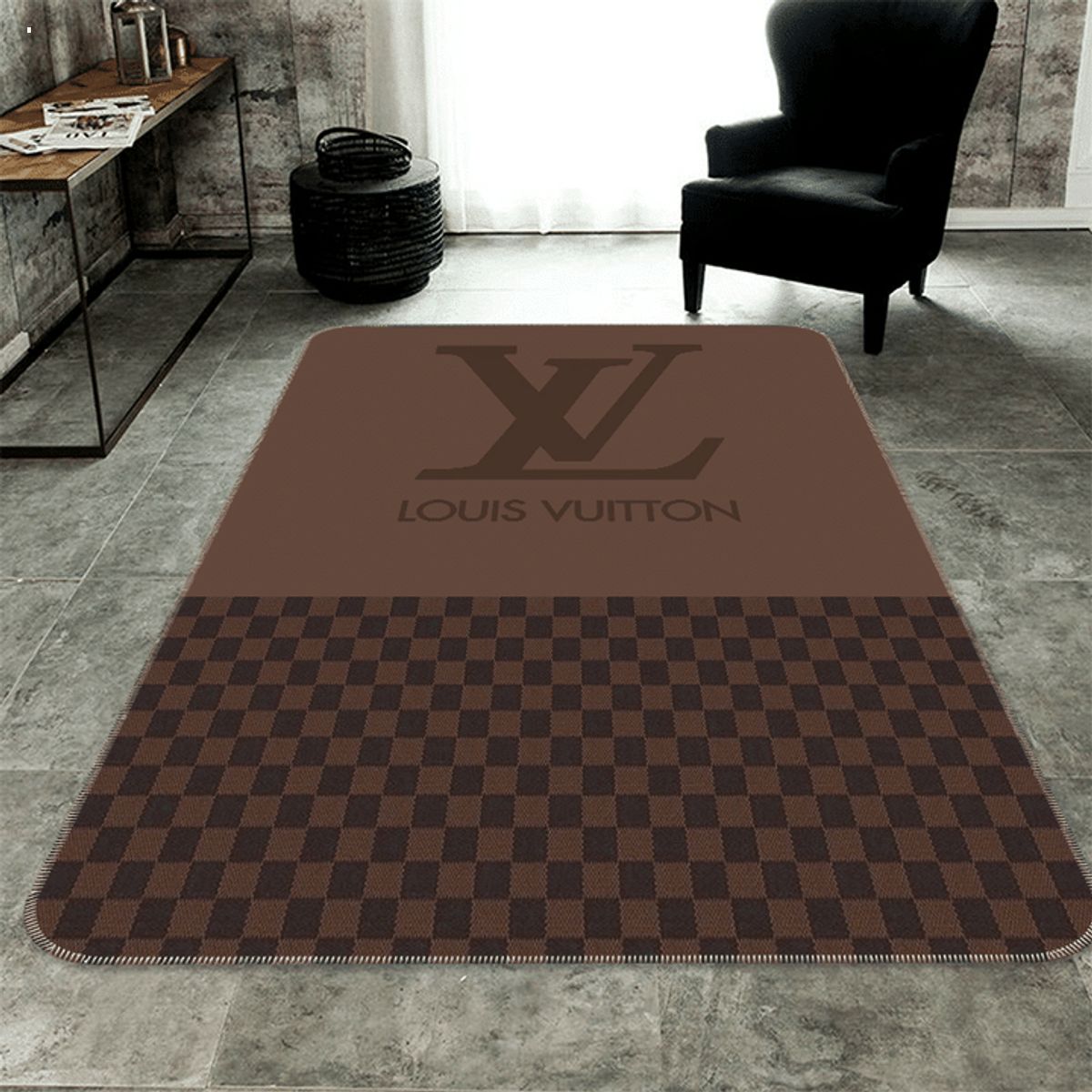 Louis Vuitton Dark Brown Luxury Brand Carpet Rug Limited Edition Luxury Store