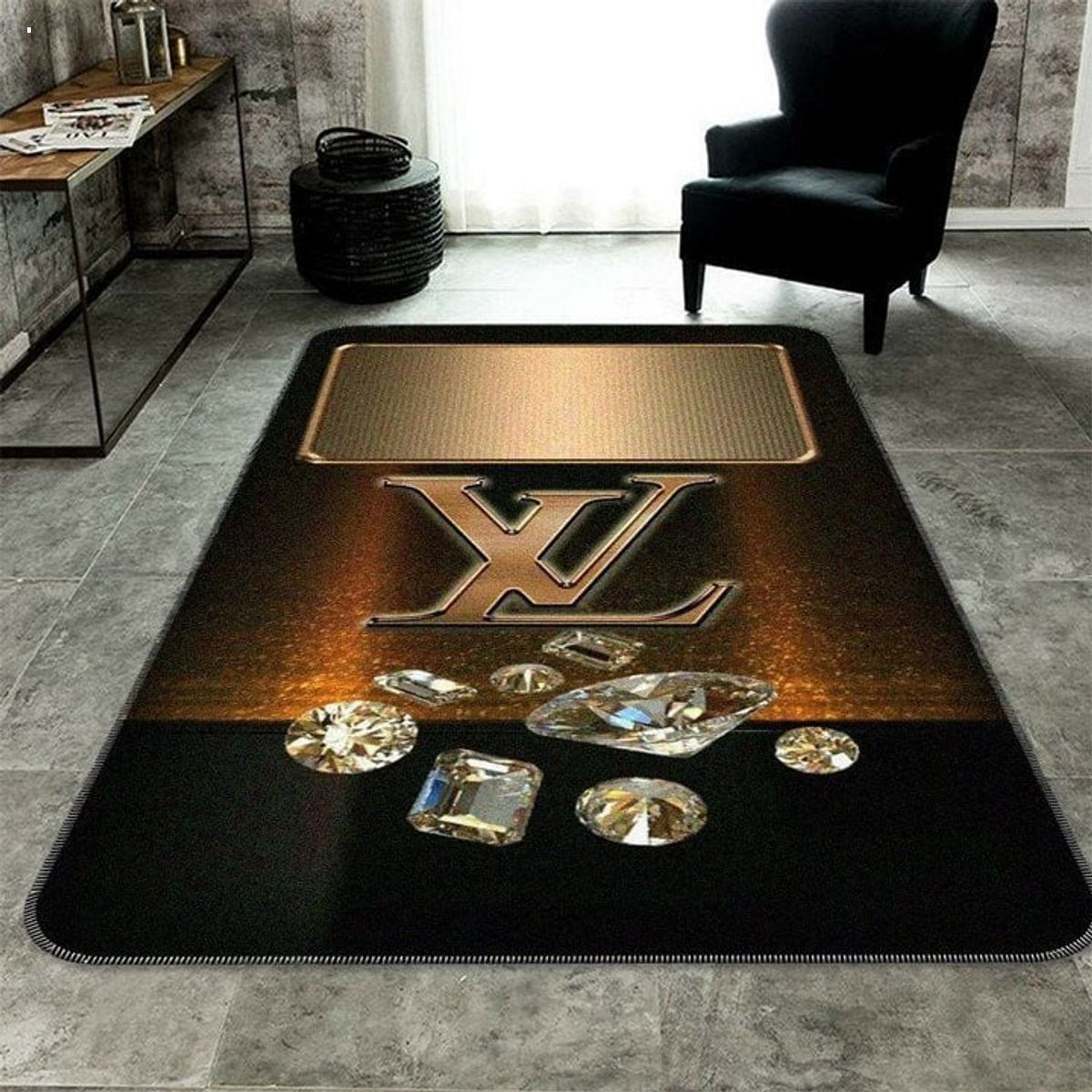 Louis Vuitton Diamonds Luxury Brand Carpet Rug Limited Edition Luxury Store