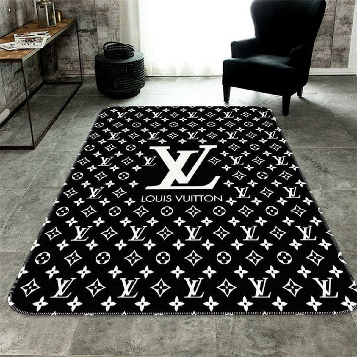 Louis Vuitton Full Printing Logo Luxury Brand Carpet Rug Limited Edition Luxury Store