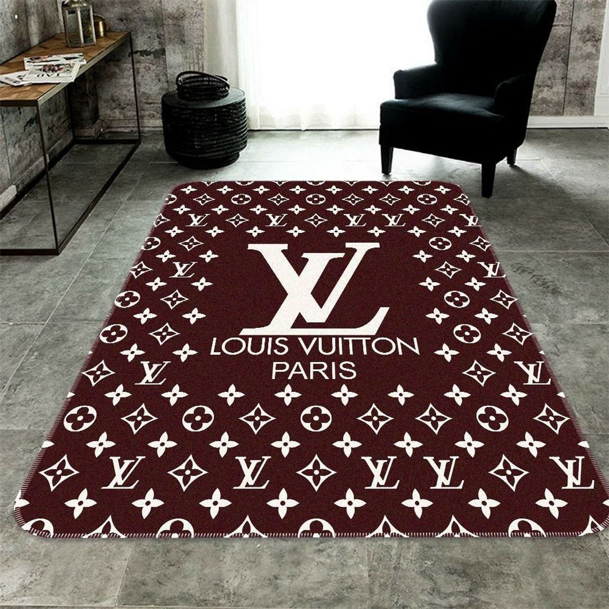 Louis Vuitton Paris Printing Logo Luxury Brand Carpet Rug Limited Edition