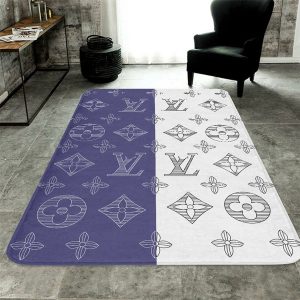 Louis Vuitton White Mix Violet Luxury Brand Carpet Rug Limited Edition