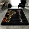 Versace Black Color Mix Logo Luxury Brand Carpet Rug Limited Edition
