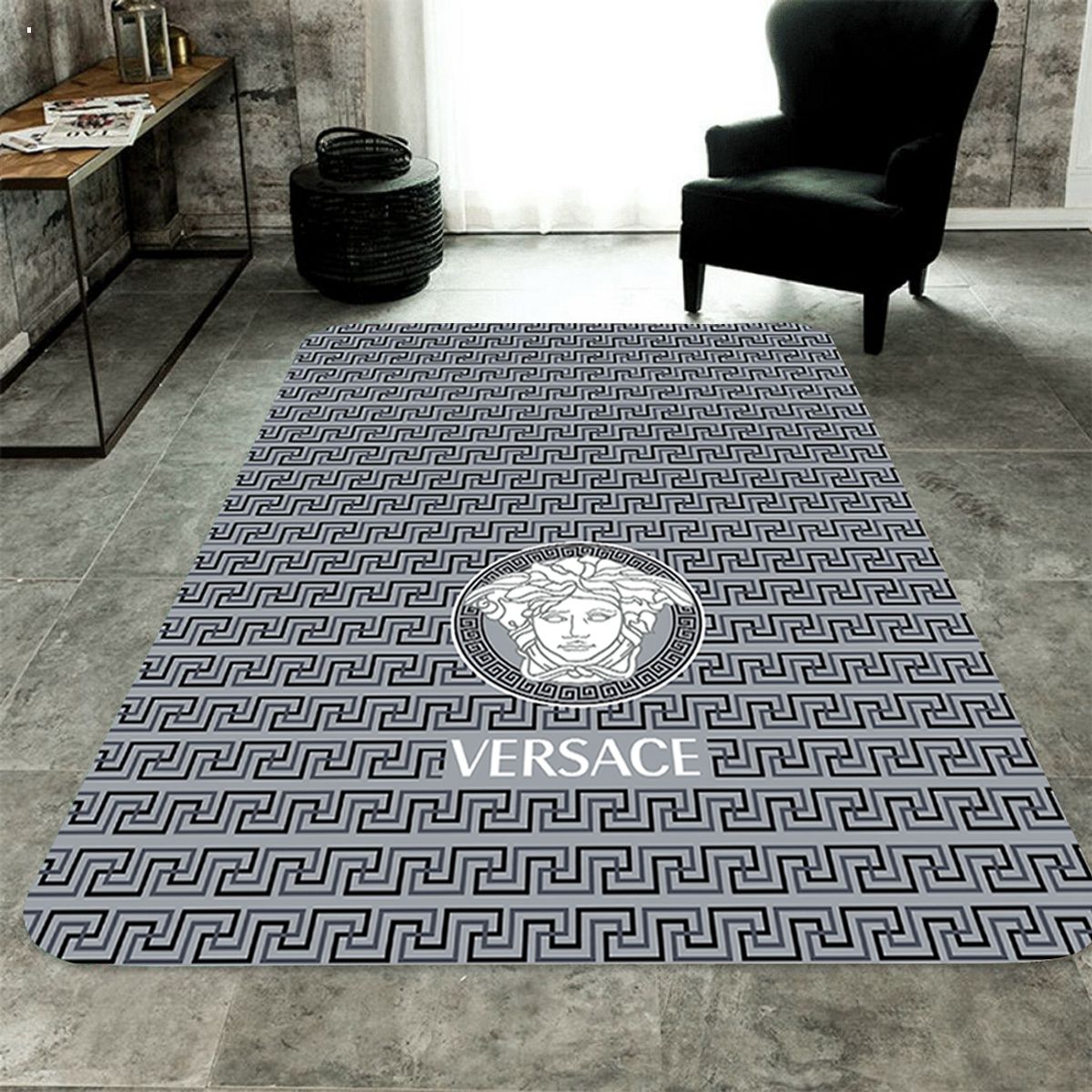 Versace Black Mix Grey Luxury Brand Carpet Rug Limited Edition