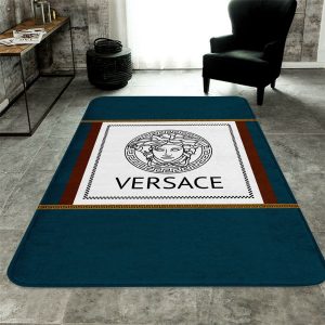 Versace Blue Mix White Luxury Brand Carpet Rug Limited Edition