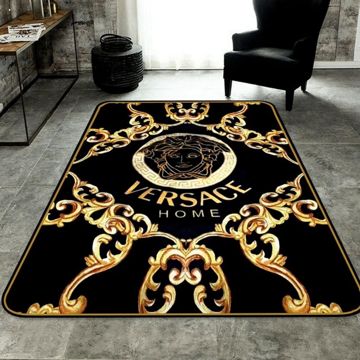 Versace Home Gold Mix Black Luxury Brand Carpet Rug Limited Edition