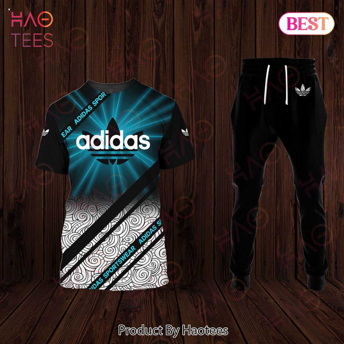 Adidas Black Blue Luxury Brand T-Shirt And Pants Limited Edition Luxury Store