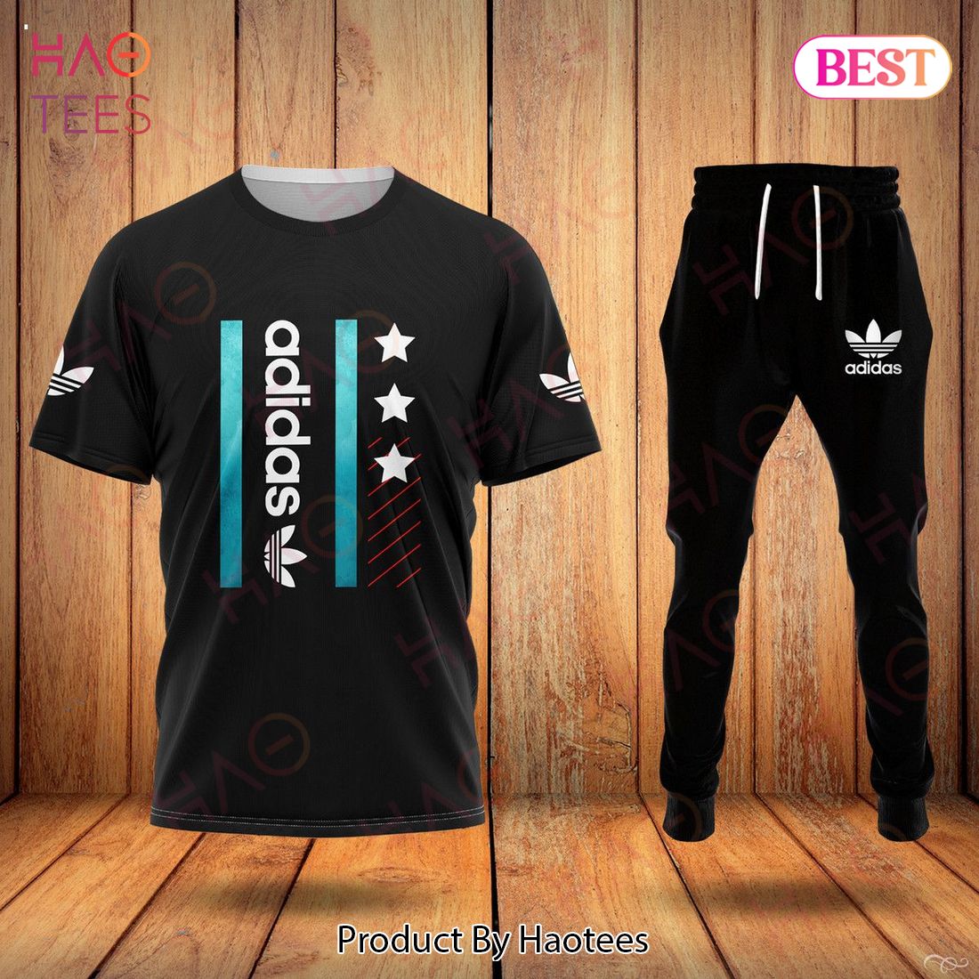 Adidas Black T-Shirt And Pants Luxury Brand Limited Edition