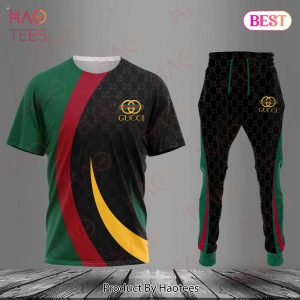 Gucci Black Mix Color Luxury Brand T-Shirt And Pants Limited Edition