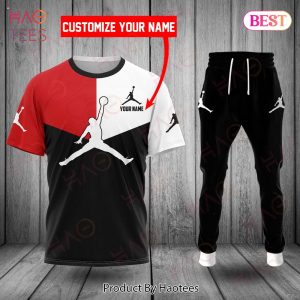 Jordan Black Red White Luxury Brand T-Shirt And Pants Limited Edition