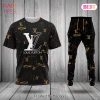 Louis Vuitton Black Brown Gold Luxury Brand T-Shirt And Pants Limited Edition