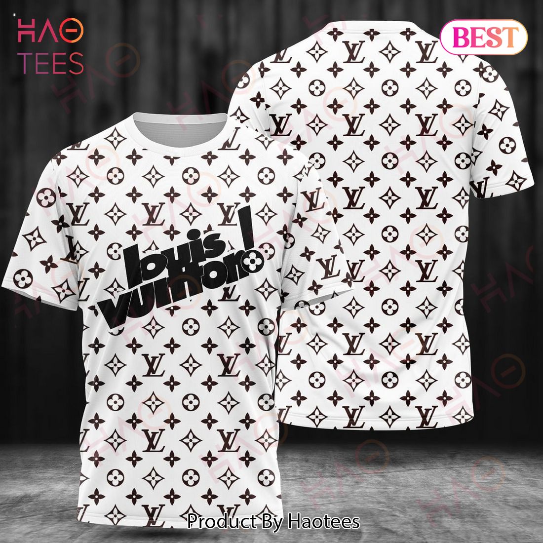 Louis Vuitton Full Printing Logo Luxury Brand T-Shirt And Pants Limited Edition