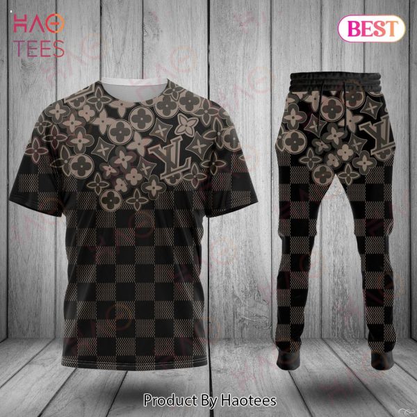Louis Vuitton Printing Pattern Luxury Brand T-Shirt And Pants Limited Edition