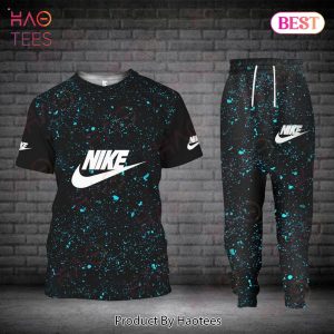Nike Black Blue Luxury Brand T-Shirt And Pants Limited Edition