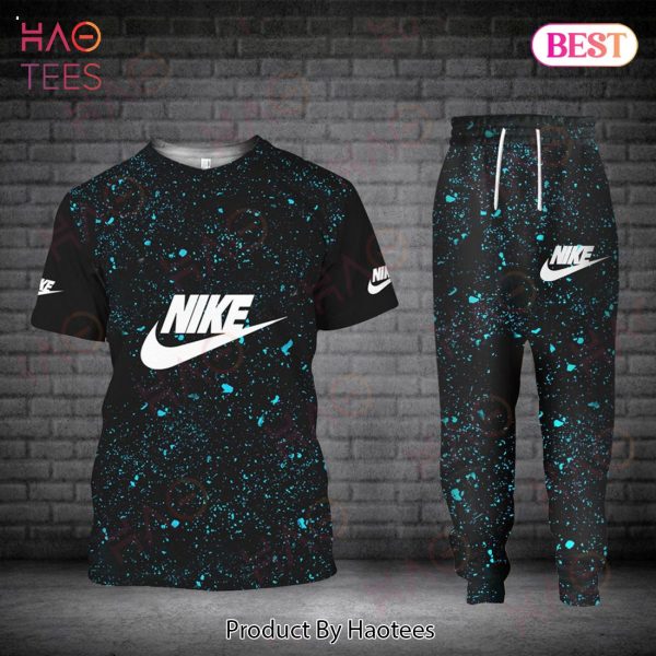 Nike Black Blue Luxury Brand T-Shirt And Pants Limited Edition