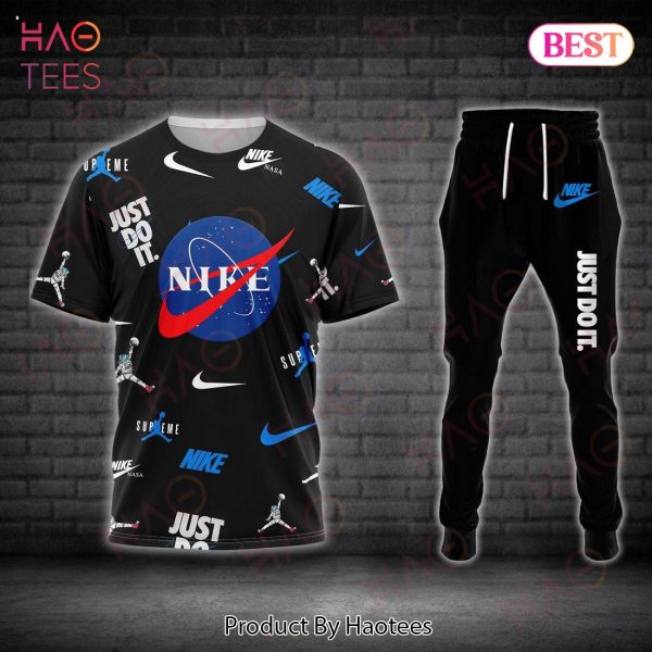 Nike Just Do It Black Mix Blue Luxury Brand T-Shirt And Pants Limited Edition