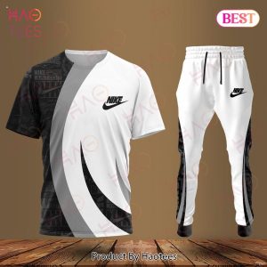 Nike White Grey Black Luxury Brand T-Shirt And Pants Limited Edition