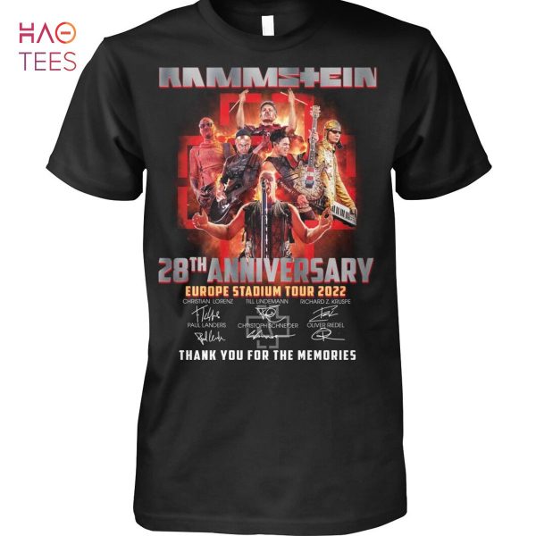 Rammstein 28 Anniversary Europe Stadium Tour 2022 Thank You For The Memories Shirt