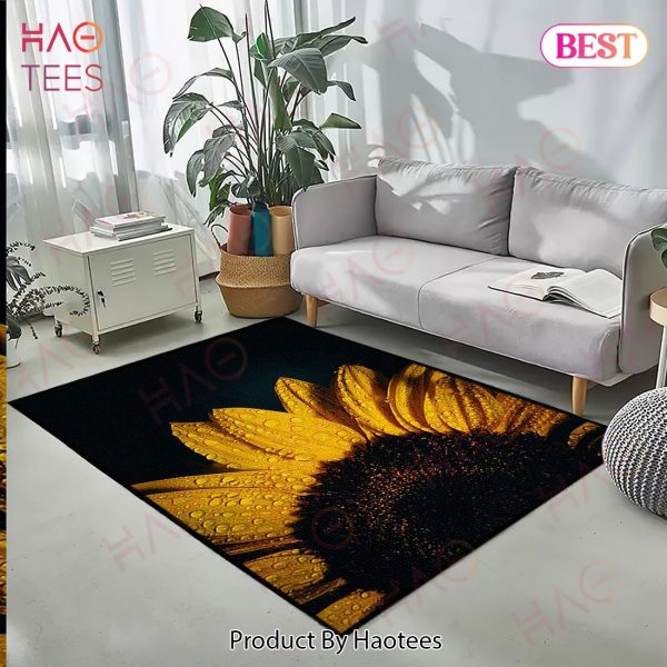 3d Sunflower With Water Durable Area Rugs Carpet Mat Kitchen Rugs Floor Decor