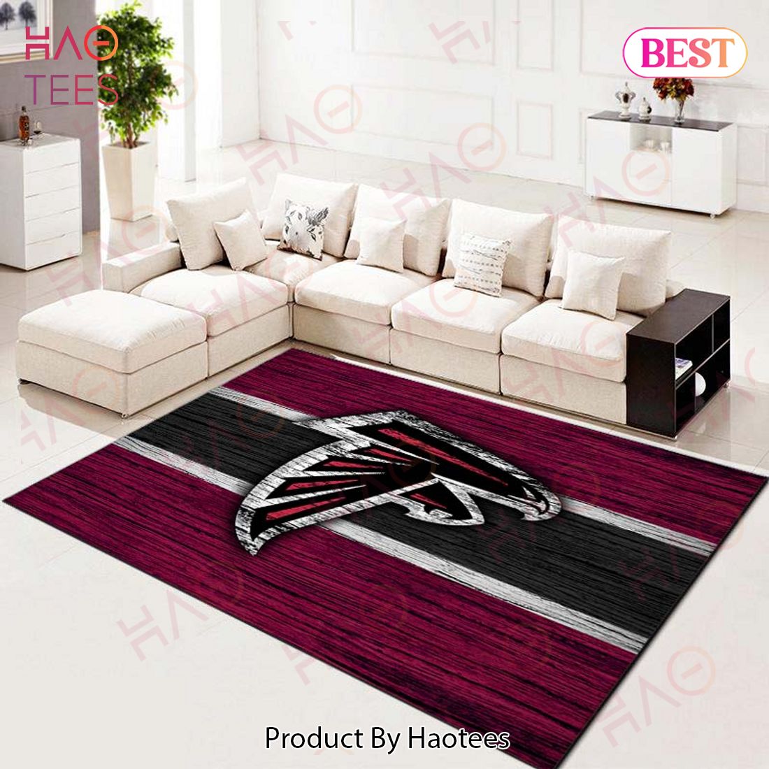Atlanta Falcons Football Team Nfl On Wood Living Room Carpet Kitchen Area Rugs