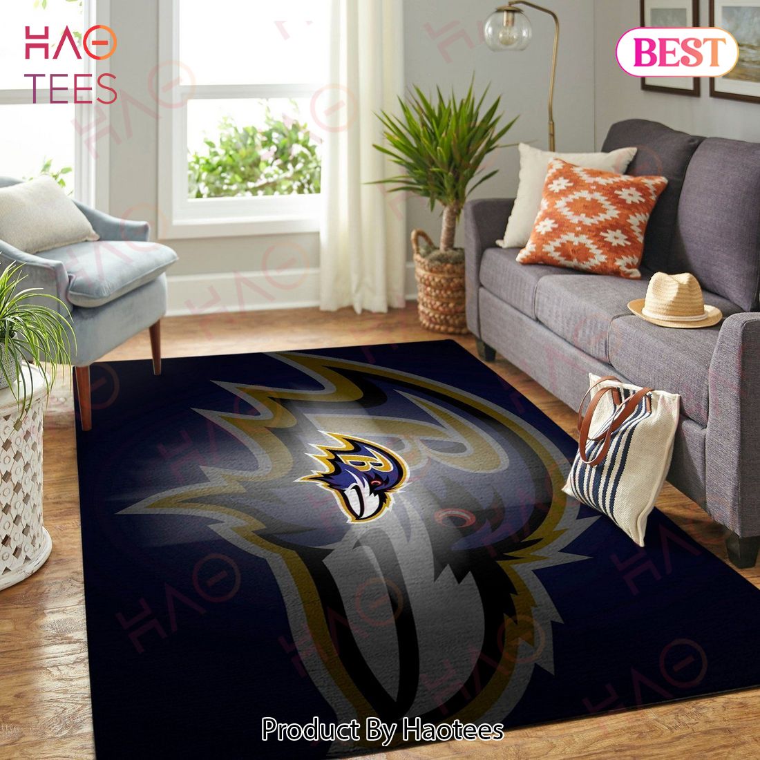 Baltimore Ravens Nfl Football Team Logo Area Rugs Carpet Mat Kitchen Rugs Floor Decor ? Decor Home Blue