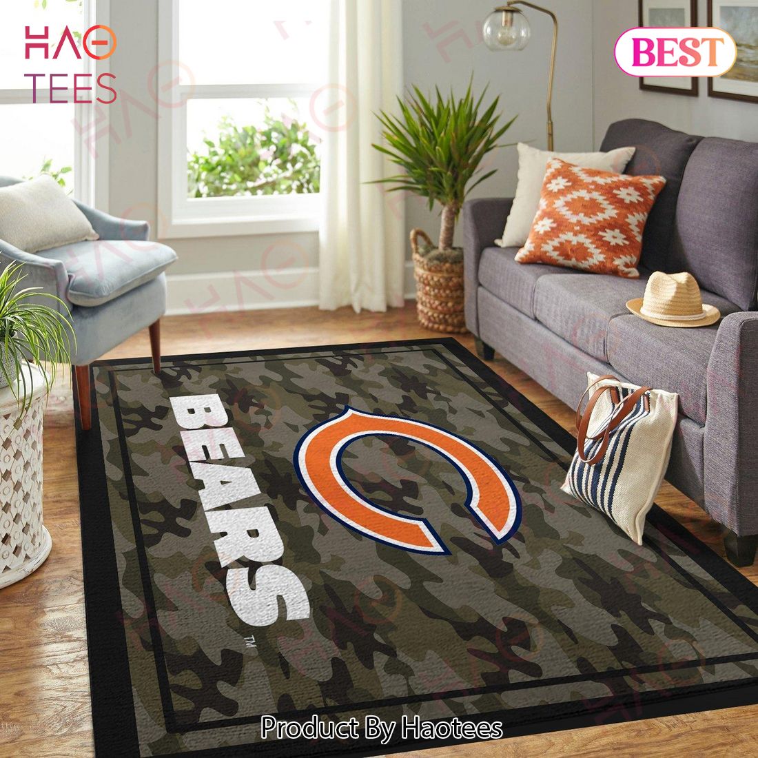 Camo Camouflage Chicago Bears Nfl Limited Edition  Area Rugs Carpet Mat Kitchen Rugs Floor Decor