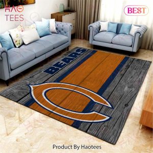 Chicago Bears Football Team Nfl On Wood Living Room Carpet Kitchen Area Rugs