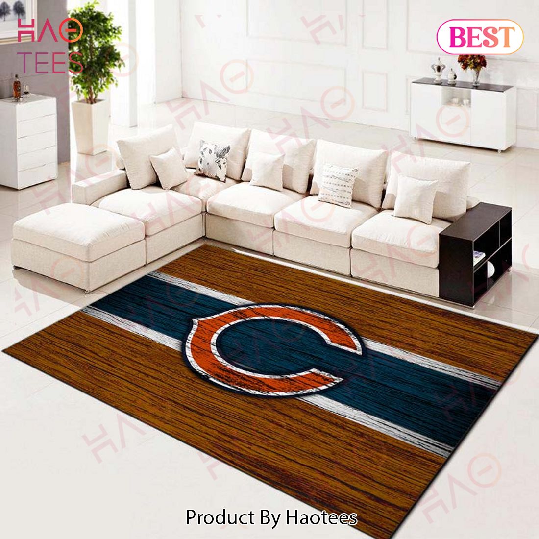 Chicago Bears Football Team Nfl On Wood_1 Living Room Carpet Kitchen Area Rugs