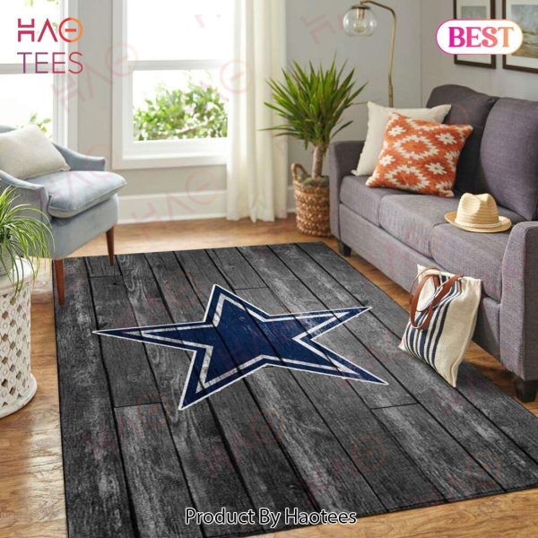 Dallas Cowboys Nfl Area Rugs Football Living Room Carpet Team Logo Gray Wooden Home Rug Regtangle Carpet Floor Decor Home Decor