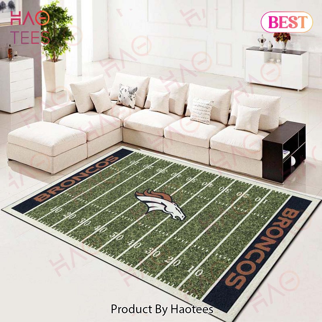 Denver Broncos Football Team Nfl Field Living Room Carpet Kitchen Area Rugs