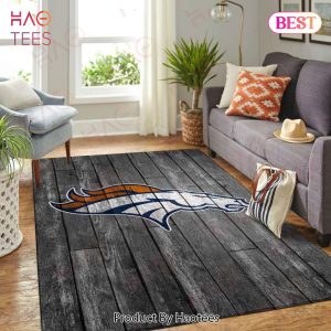 Denver Broncos Nfl Area Rugs Football Living Room Carpet Team Logo Gray Wooden Home Rug Regtangle Carpet Floor Decor Home Decor