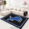 Detroit Lions Football Team Nfl Spirit Gray Living Room Carpet Kitchen Area Rugs
