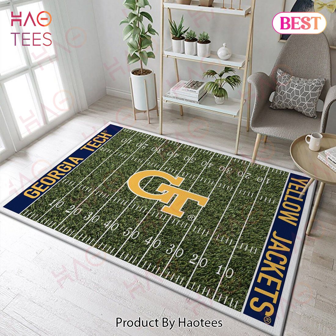 Georgia Tech Yellow Jackets NFL Area Rugs Carpet Mat Kitchen Rugs Floor Decor