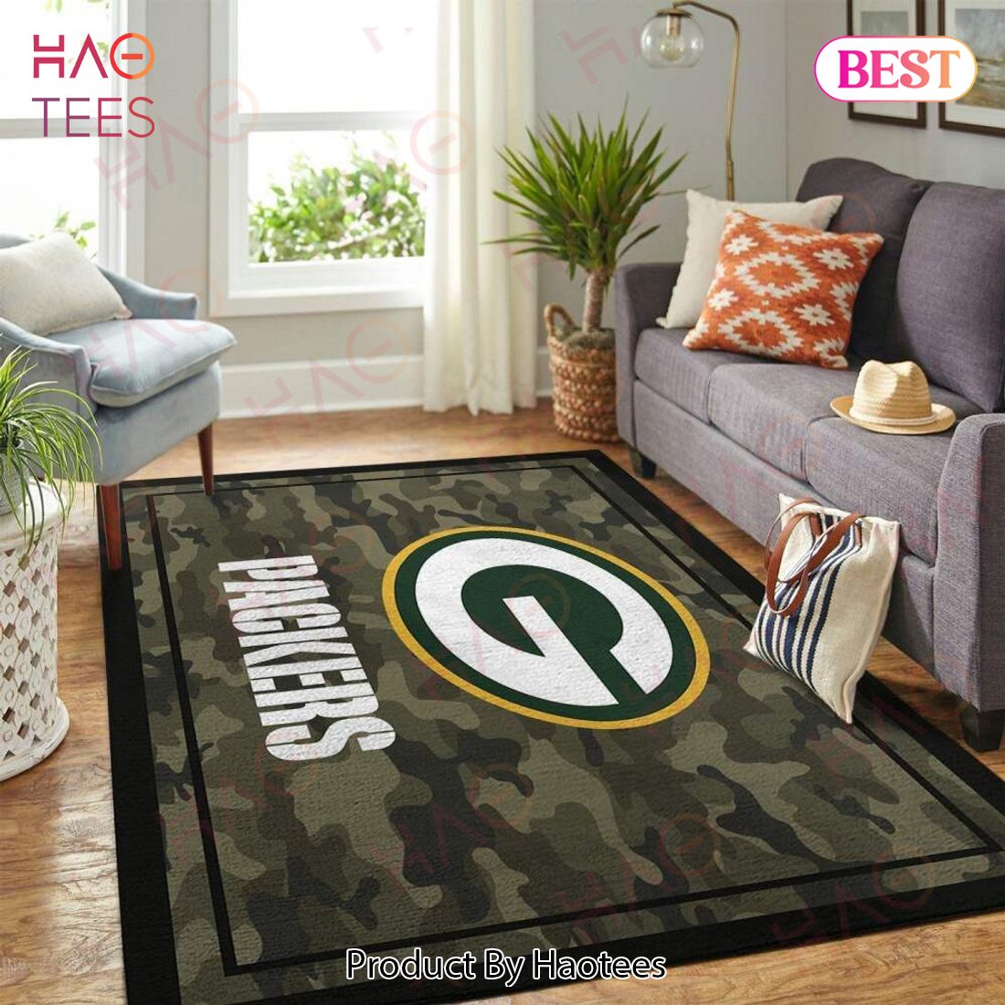 Green Bay Packers Nfl Area Rugs Camo Style Living Room Carpet Team Logo Home Rug Regtangle Carpet Floor Decor Home Decor