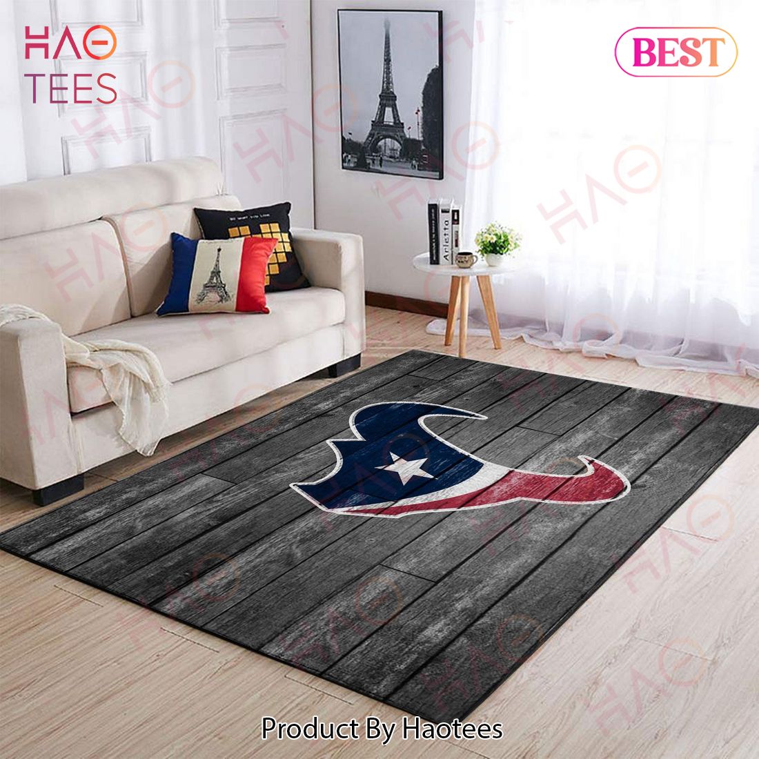 Houston Texans Nfl Area Rugs Football Living Room Carpet Team Logo Wooden Home Rug Regtangle Carpet Floor Decor Home Decor