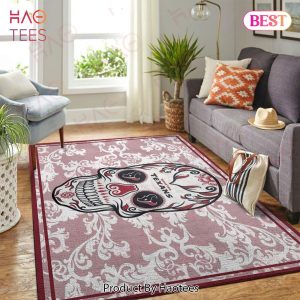 Houston Texans Nfl Area Rugs Skull Flower Style Living Room Carpet Sports Rug Regtangle Carpet Floor Decor Home Decor